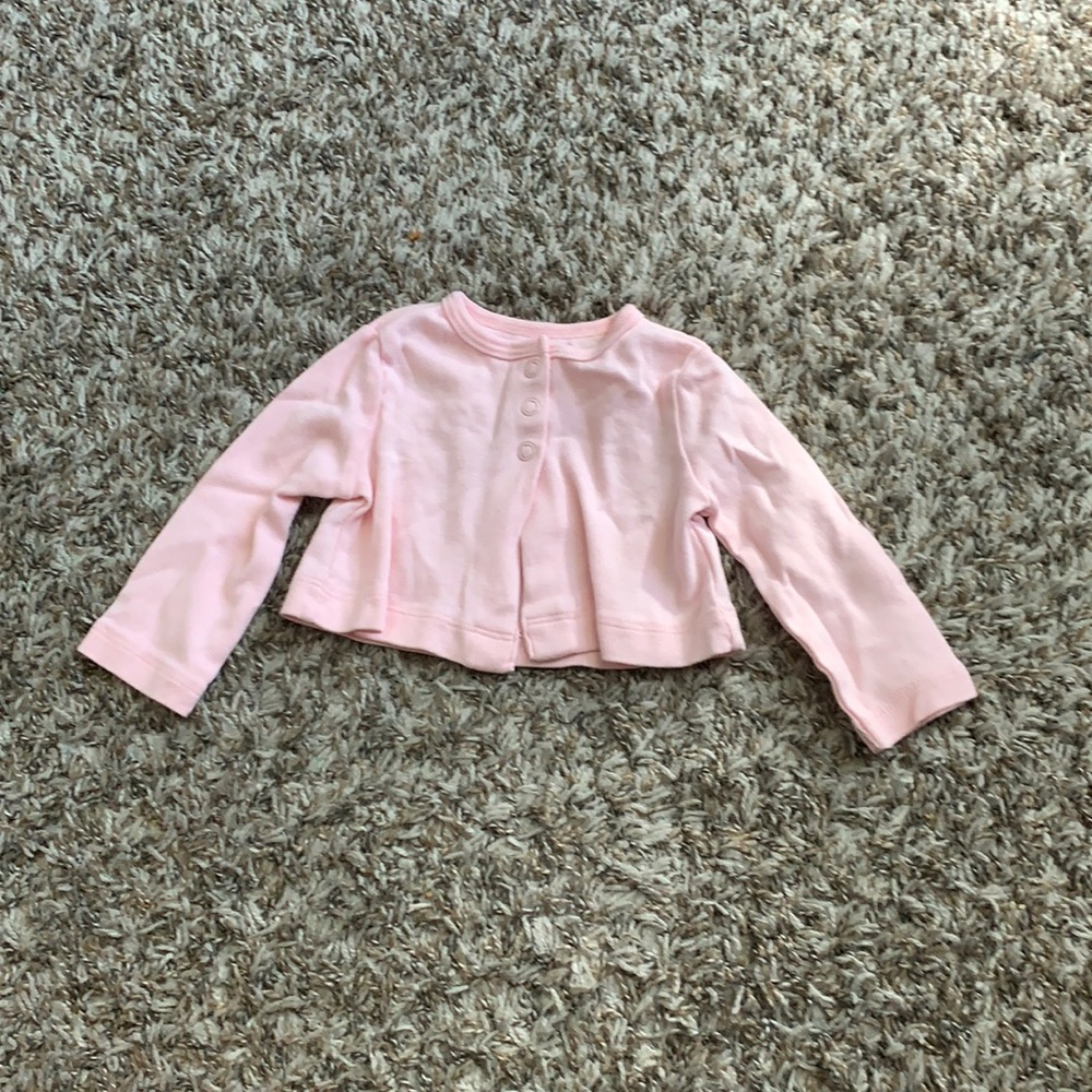 Carter’s baby girl pink cardigan. Size 3-6 months.